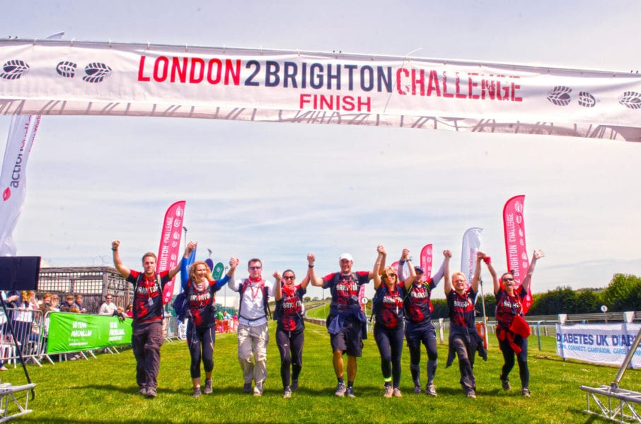 Walkers at the start line