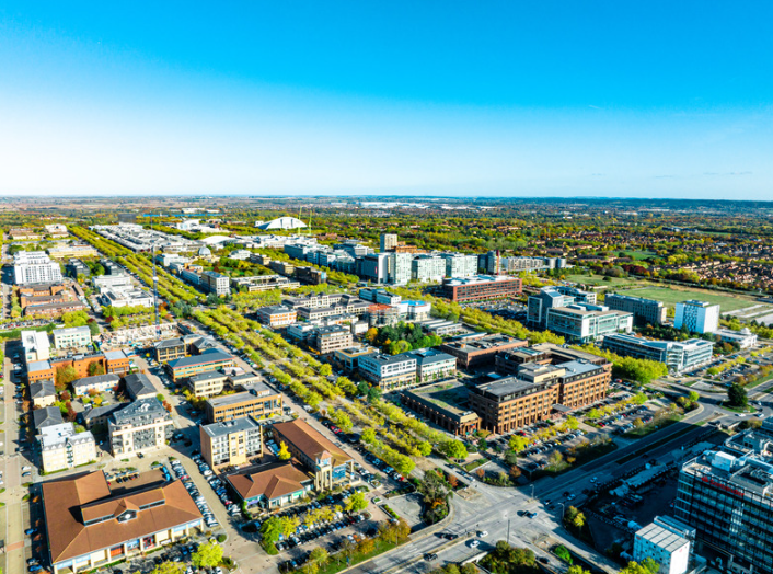 Birds eye view of Milton Keynes