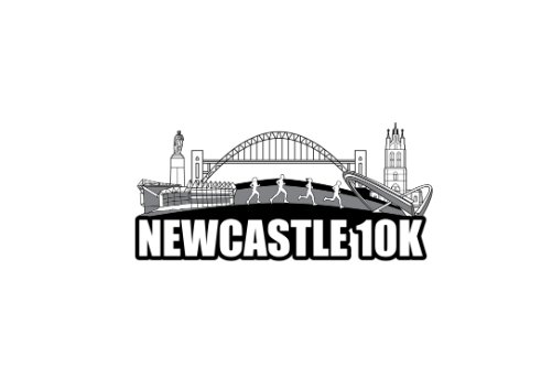 Newcastle 10k logo design runners and landmarks