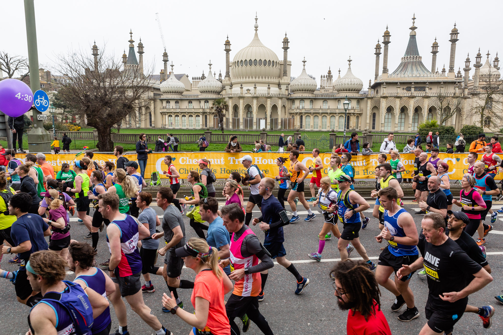 Runners on route past Royal Pavilion