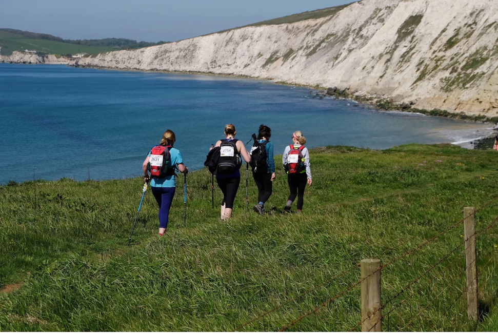 Walkers along cliffs and coastline