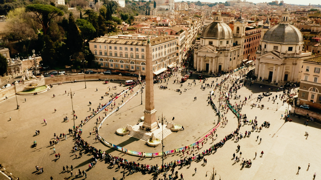 Runners on course Rome city centre