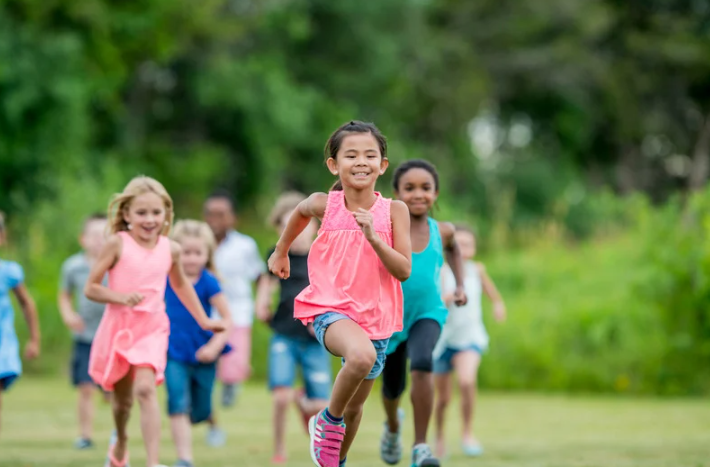 Children running in a race